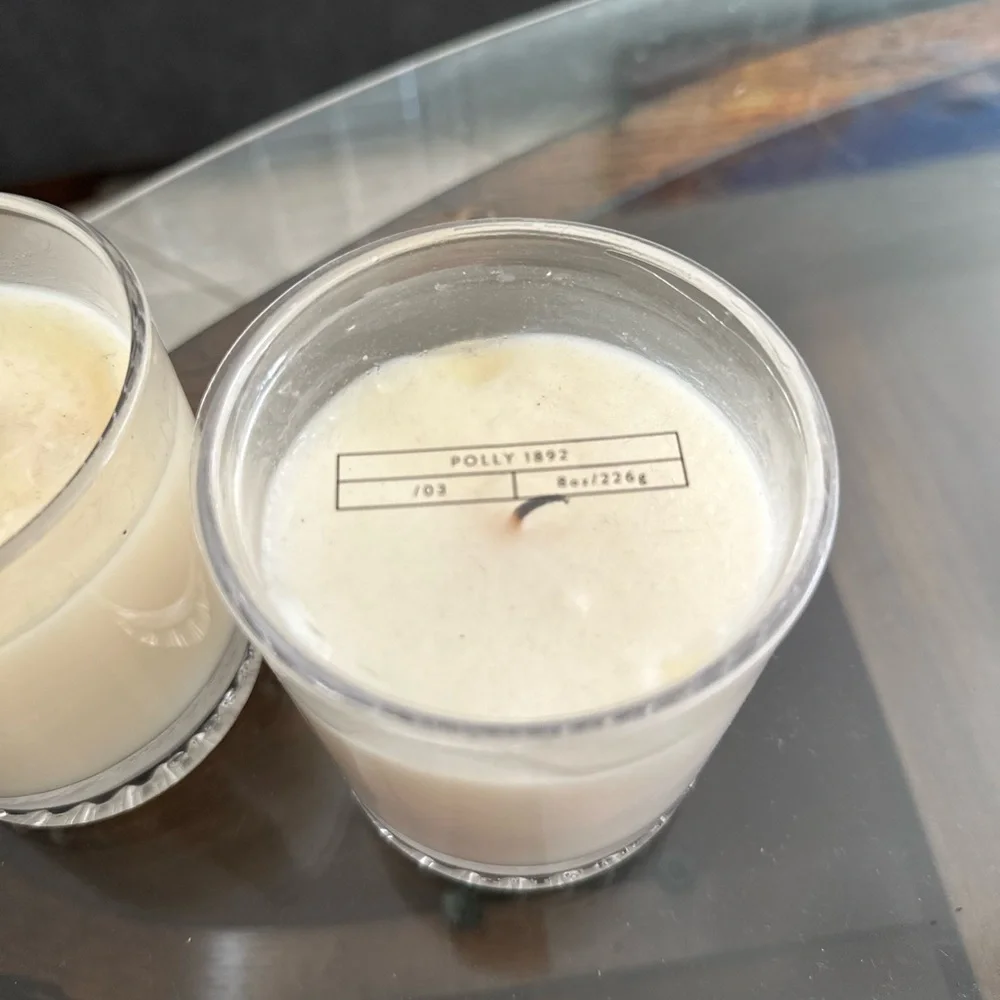 Gibson & Dehn 8 0z Candle Lot Polly 1892 Vanilla Chiffon Single Wick Fall